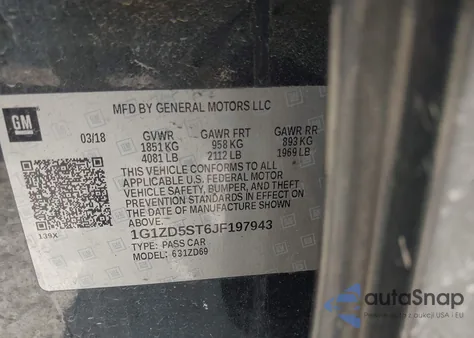 2018 Chevrolet Malibu Lt from USA, damaged, VIN 1G1ZD5ST6JF197943